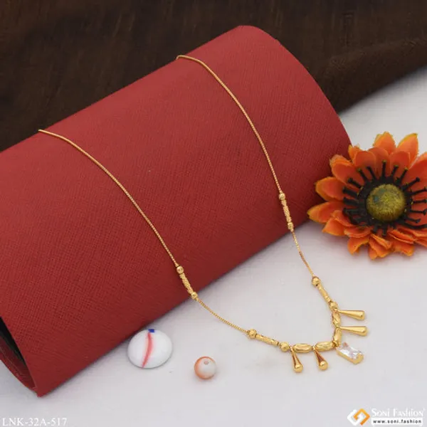 1_Gram_Gold_Plated_Casual_Design_Necklace_For_Ladies_Style_A517