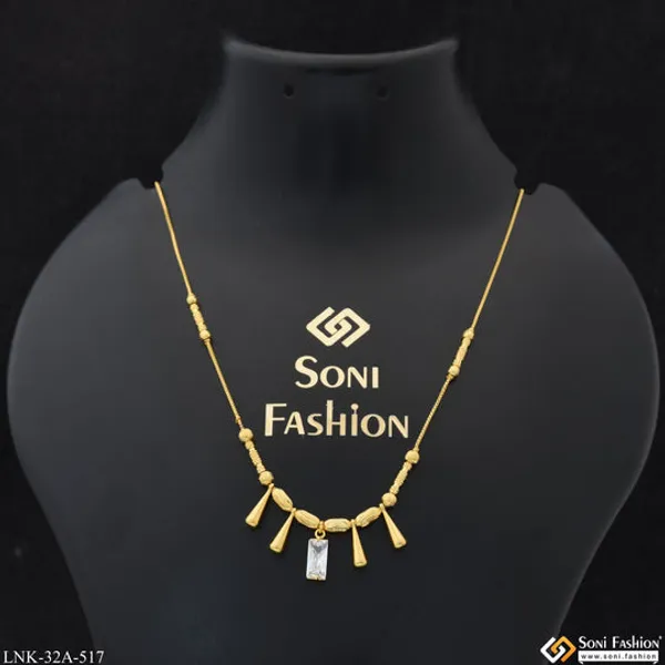 1_Gram_Gold_Plated_Casual_Design_Necklace_For_Ladies_Style_A517