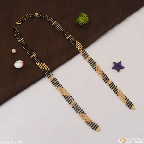 1_Gram_Gold_Plated_4_Line_Finely_Detailed_Mangalsutra_Dori_For_Women_Style_A305