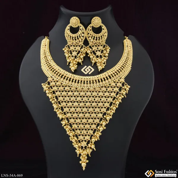 1_Gram_Gold_Plated_Stunning_Design_Necklace_Set_For_Women_Style_A869