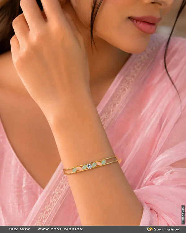Finely_Detailed_Gold_Plated_Bracelet_For_Ladies_Style_A445