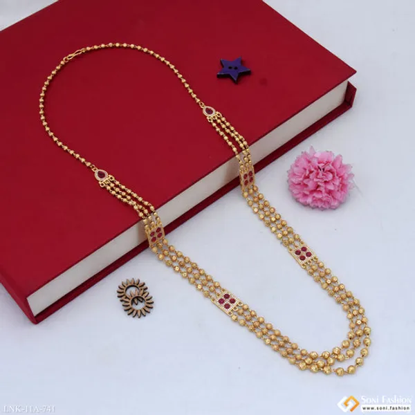 3_Line_Gold_Plated_Brass_Beaded_Mala_For_Women_Style_A741