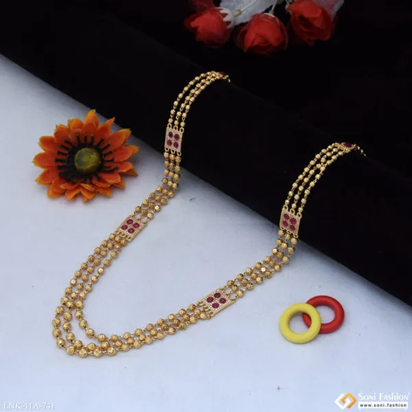 3_Line_Gold_Plated_Brass_Beaded_Mala_For_Women_Style_A741