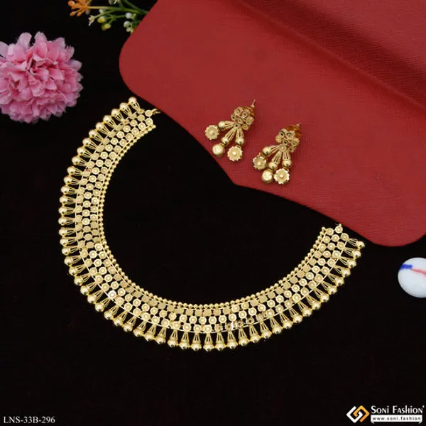 1_Gram_Gold_Plated_Exclusive_Design_Necklace_Set_For_Women_Style_B296