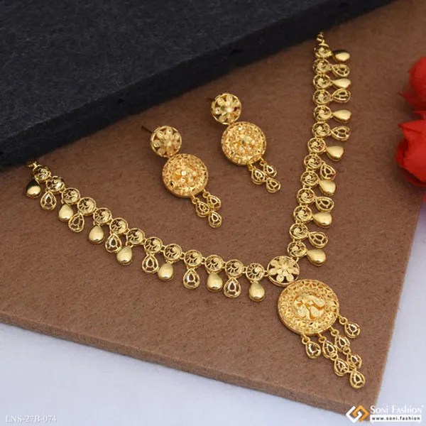 1_Gram_Gold_Plated_Designer_Necklace_Set_For_Women_Style_B074