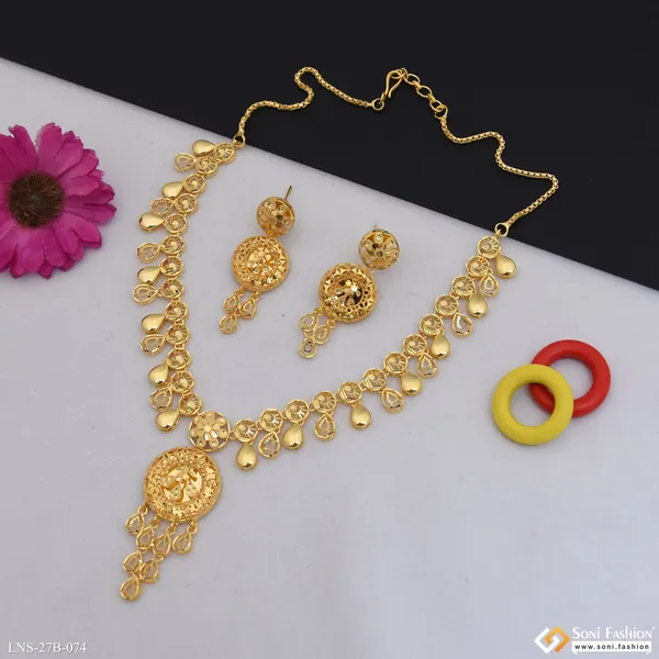 1_Gram_Gold_Plated_Designer_Necklace_Set_For_Women_Style_B074