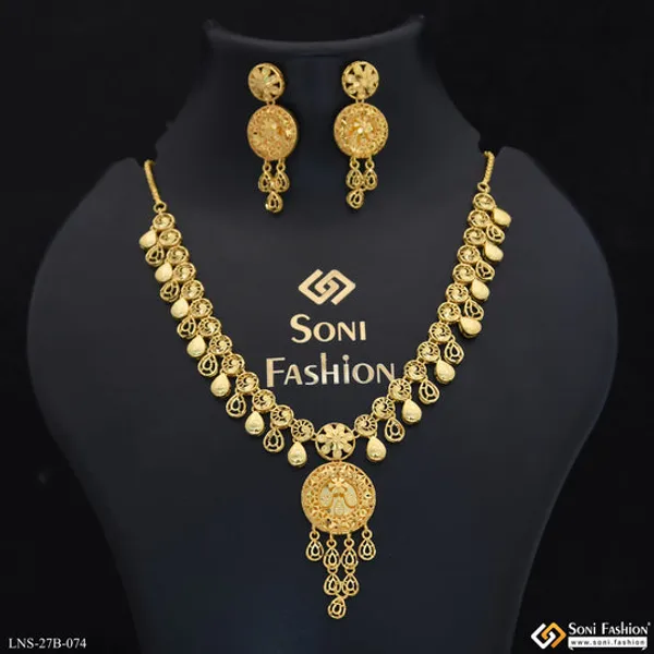 1_Gram_Gold_Plated_Designer_Necklace_Set_For_Women_Style_B074