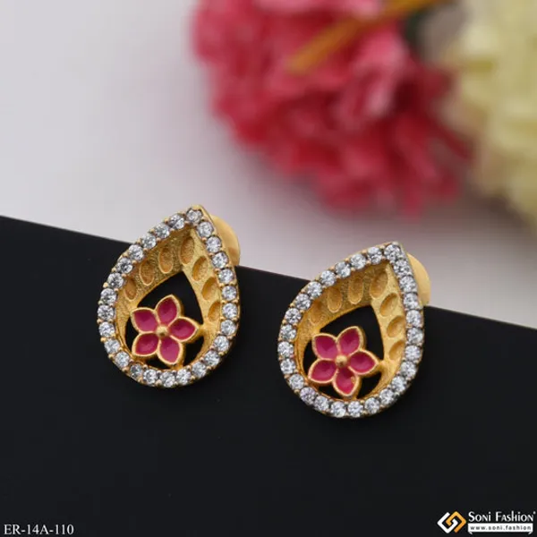1_Gram_Gold_Plated_With_Diamond_Fashionable_Earrings_Style_A110