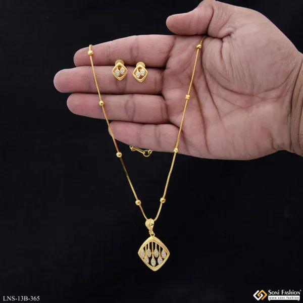 Classic_Design_Gold_Plated_Necklace_Set_For_Women_Style_B365
