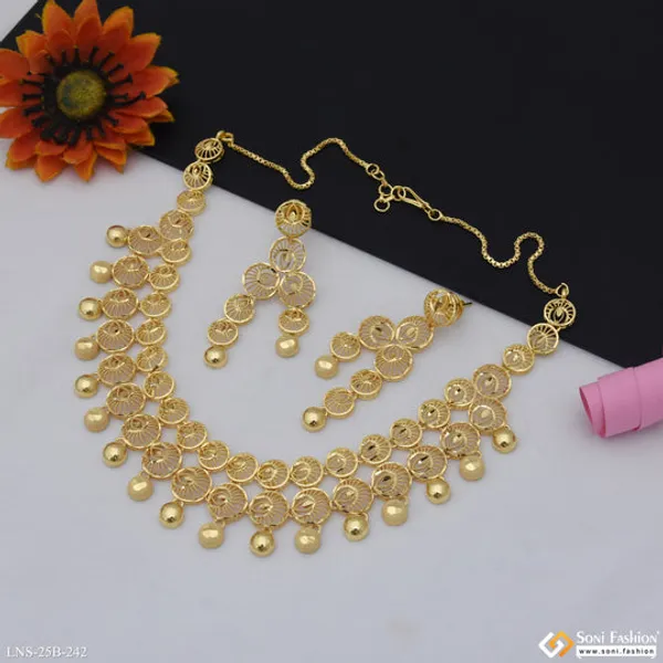 1_Gram_Gold_Plated_Graceful_Design_Necklace_Set_For_Women_Style_B242