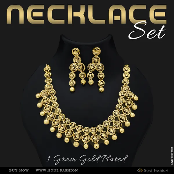 1_Gram_Gold_Plated_Graceful_Design_Necklace_Set_For_Women_Style_B242