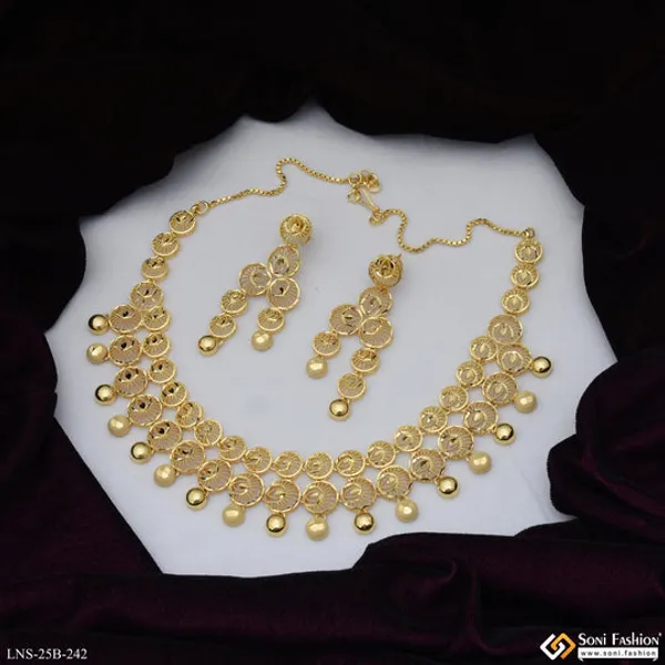 1_Gram_Gold_Plated_Graceful_Design_Necklace_Set_For_Women_Style_B242