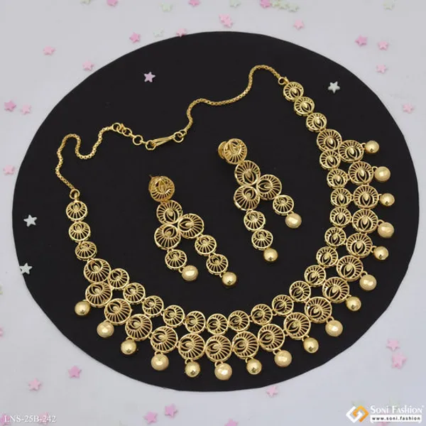1_Gram_Gold_Plated_Graceful_Design_Necklace_Set_For_Women_Style_B242