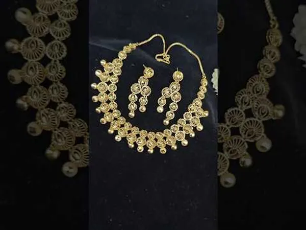 1_Gram_Gold_Plated_Graceful_Design_Necklace_Set_For_Women_Style_B242