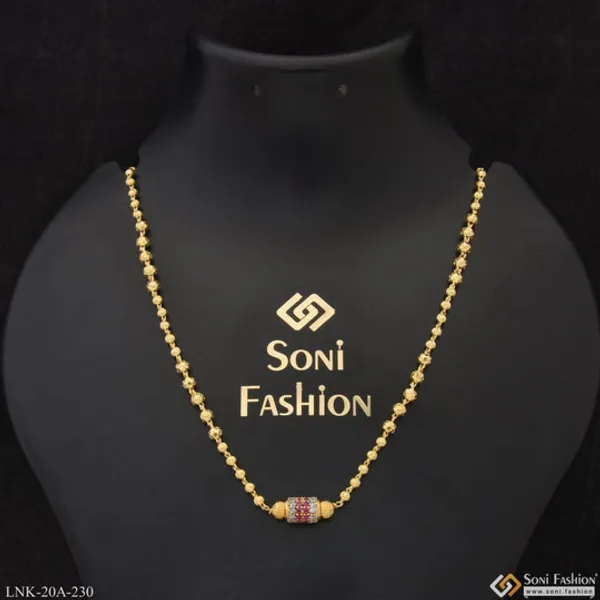 1_Gram_Gold_Plated_With_Diamond_Lovely_Design_Necklace_For_Ladies_Style_A230