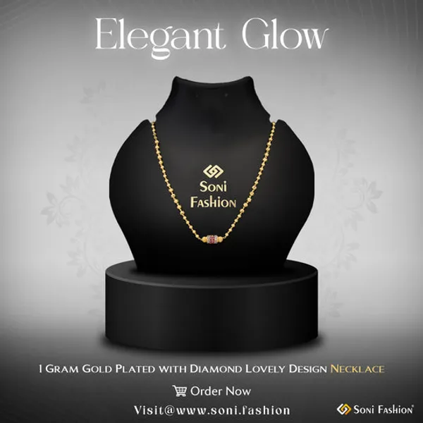 1_Gram_Gold_Plated_With_Diamond_Lovely_Design_Necklace_For_Ladies_Style_A230