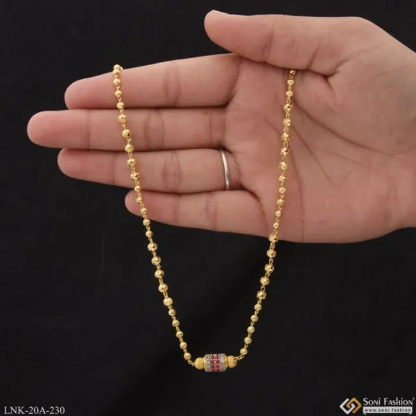 1_Gram_Gold_Plated_With_Diamond_Lovely_Design_Necklace_For_Ladies_Style_A230
