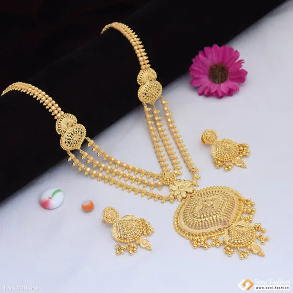 1_Gram_Gold_Plated_High_Class_Design_Rani_Haar_Necklace_Set_For_Women_Style_B060