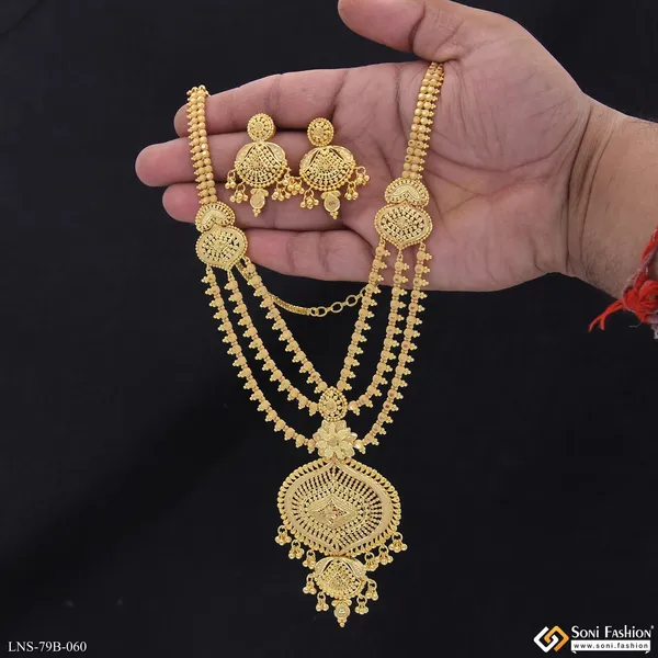 1_Gram_Gold_Plated_High_Class_Design_Rani_Haar_Necklace_Set_For_Women_Style_B060