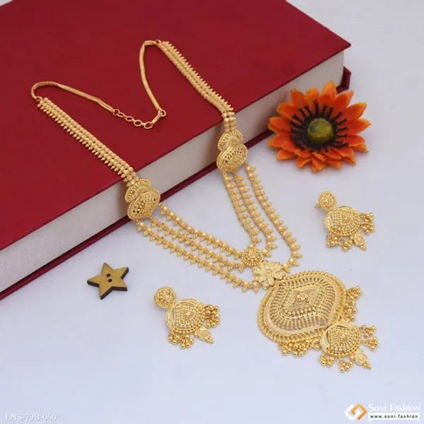 1_Gram_Gold_Plated_High_Class_Design_Rani_Haar_Necklace_Set_For_Women_Style_B060