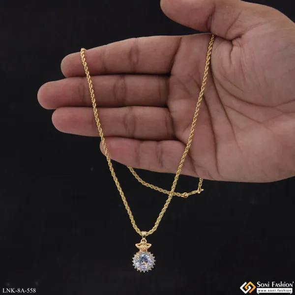 Eye_Catching_Design_Gold_Plated_Chain_Pendant_For_Ladies_Style_A558
