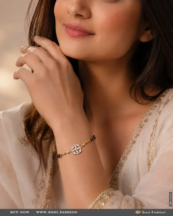 1_Gram_Gold_Plated_New_Style_Mangalsutra_Bracelet_For_Women_Style_A373