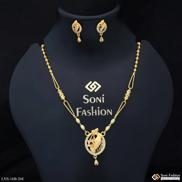 Superior_Quality_Gold_Plated_Necklace_Set_For_Ladies_Style_B268