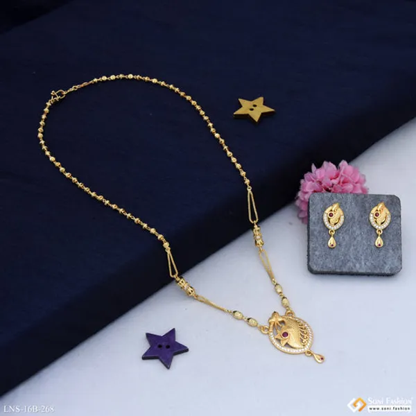 Superior_Quality_Gold_Plated_Necklace_Set_For_Ladies_Style_B268