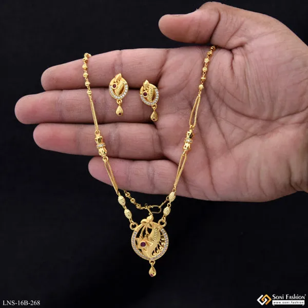 Superior_Quality_Gold_Plated_Necklace_Set_For_Ladies_Style_B268