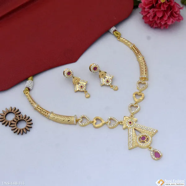 Fancy_Design_Gold_Plated_Necklace_Set_For_Women_Style_B333