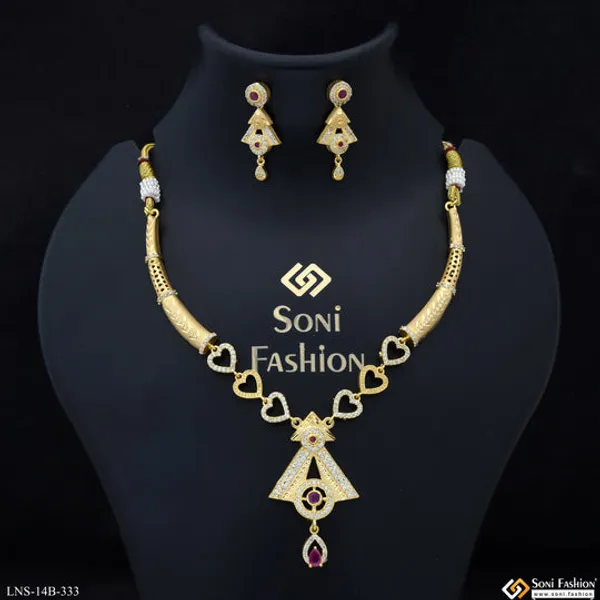 Fancy_Design_Gold_Plated_Necklace_Set_For_Women_Style_B333