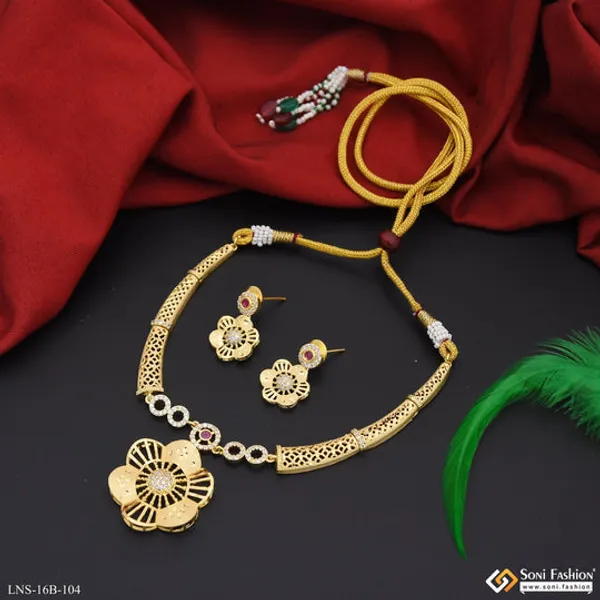 Magnificent_Design_Gold_Plated_Necklace_Set_For_Women_Style_B104