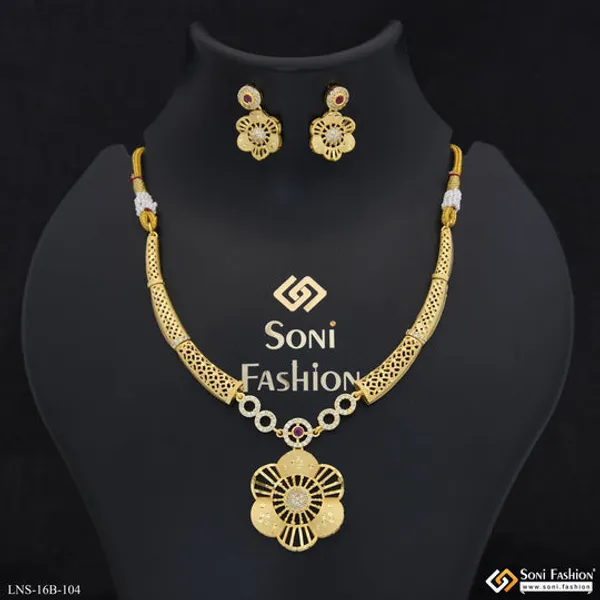 Magnificent_Design_Gold_Plated_Necklace_Set_For_Women_Style_B104