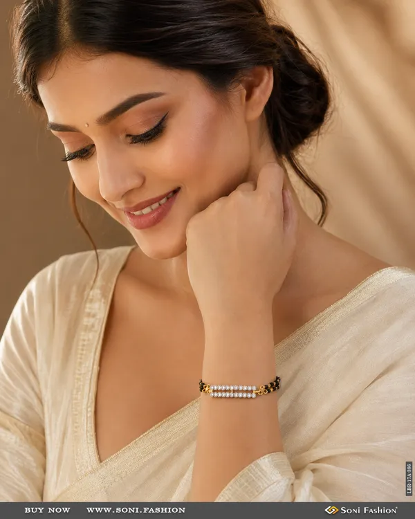 1_Gram_Gold_Plated_Fashionable_Mangalsutra_Bracelet_For_Women_Style_A386
