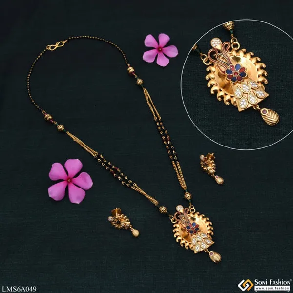 Best_Quality_With_Diamond_Gold_Plated_Mangalsutra_Set_For_Women_Style_Lmsa049