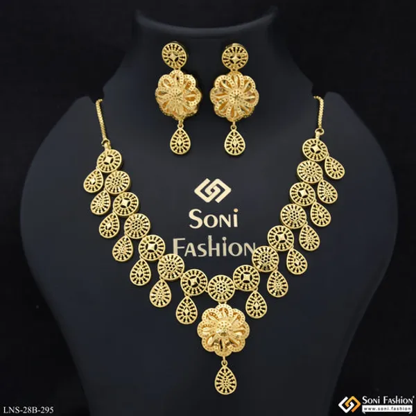1_Gram_Gold_Plated_Designer_Necklace_Set_For_Women_Style_B295