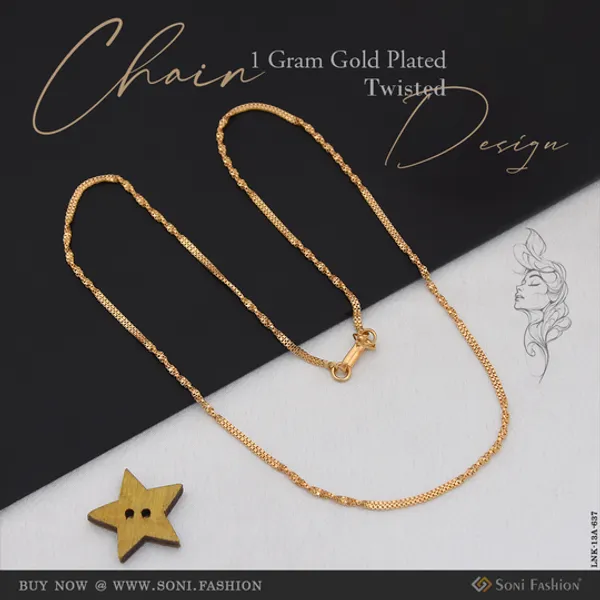 1_Gram_Gold_Plated_Twisted_Design_Chain_For_Ladies_Style_A637