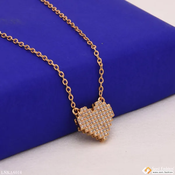 Heart_With_Diamond_New_Style_Golden_Color_Necklace_For_Women_Style_Lnka014