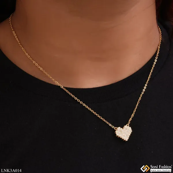 Heart_With_Diamond_New_Style_Golden_Color_Necklace_For_Women_Style_Lnka014