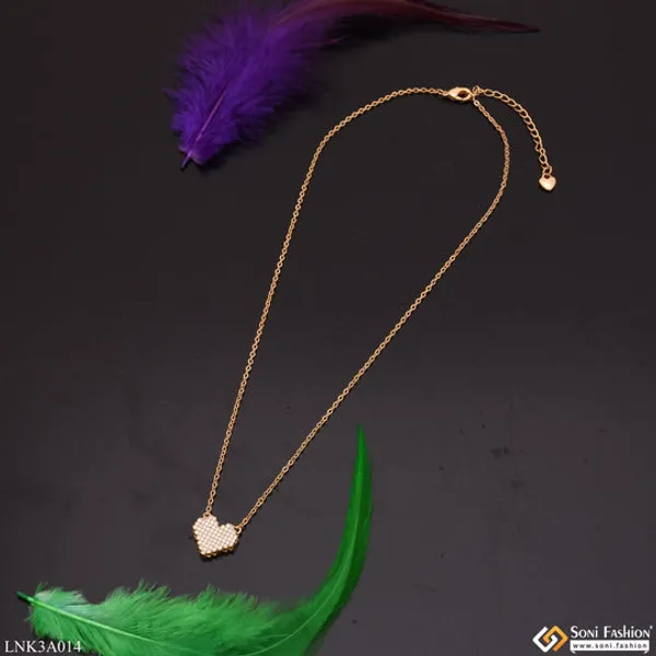 Heart_With_Diamond_New_Style_Golden_Color_Necklace_For_Women_Style_Lnka014