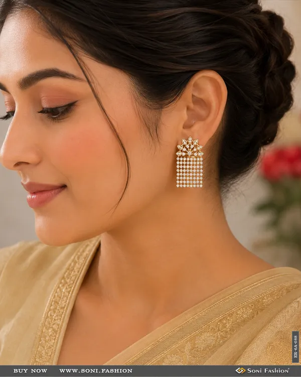 Stunning_Design_With_Diamond_Chic_Design_Gold_Plated_Earrings_For_Lady_Style_A088