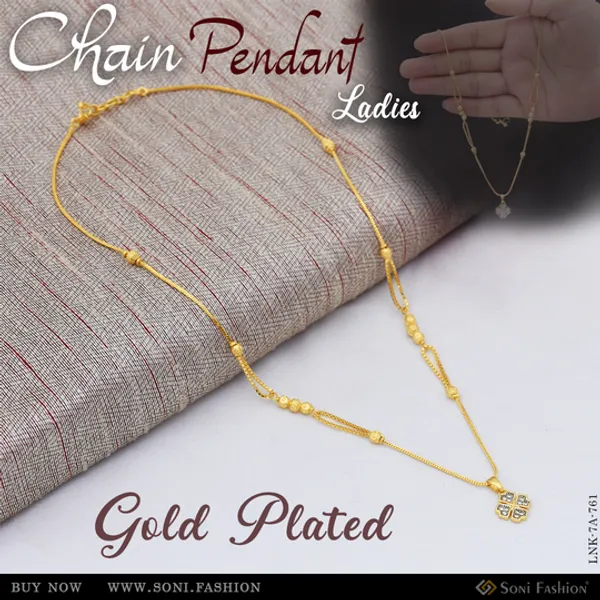 Best_Quality_Gold_Plated_Chain_Pendant_For_Ladies_Style_A761