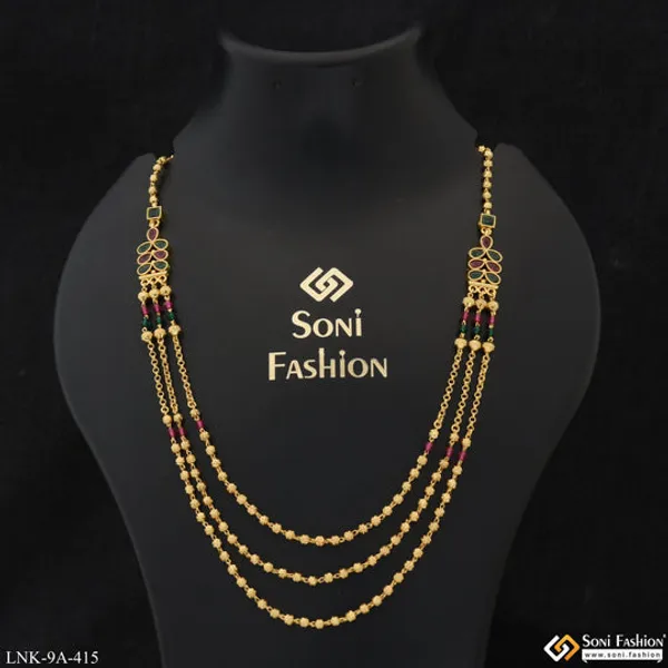 Finely_Detailed_Glittering_Design_Gold_Plated_Mala_For_Women_Style_A415