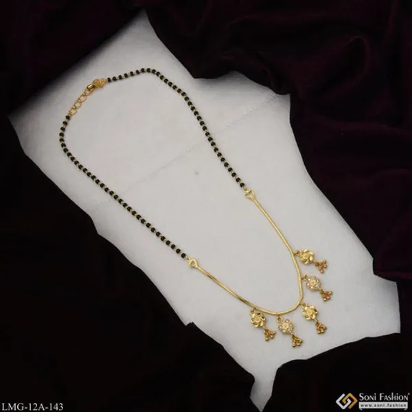 1_Gram_Gold_Plated_With_Diamond_Artisanal_Design_Mangalsutra_For_Women_Style_A143
