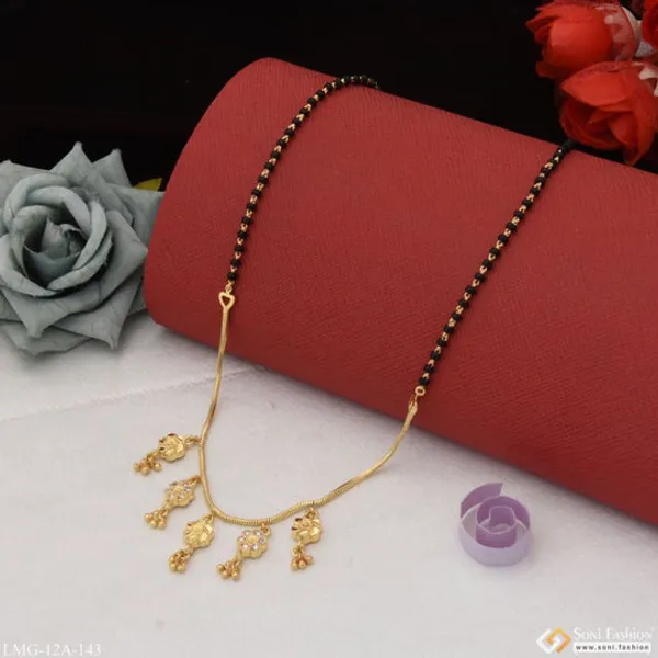 1_Gram_Gold_Plated_With_Diamond_Artisanal_Design_Mangalsutra_For_Women_Style_A143