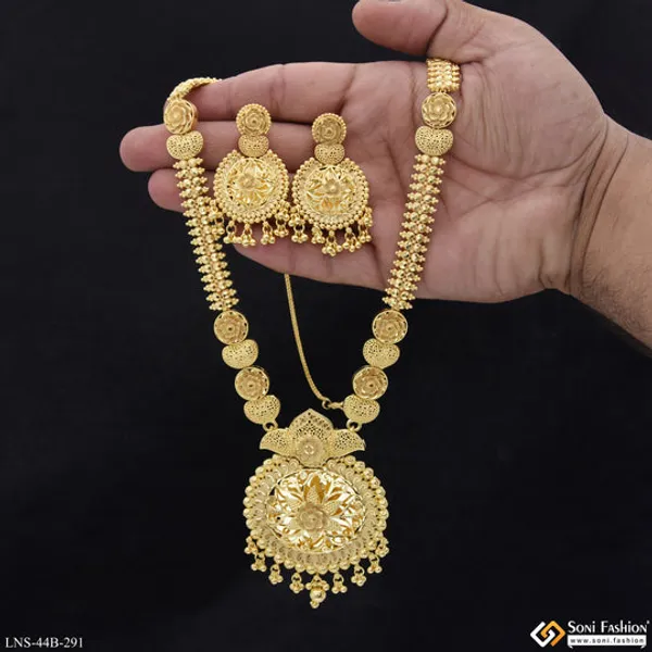 1_Gram_Gold_Plated_Stunning_Design_Necklace_Set_For_Women_Style_B291