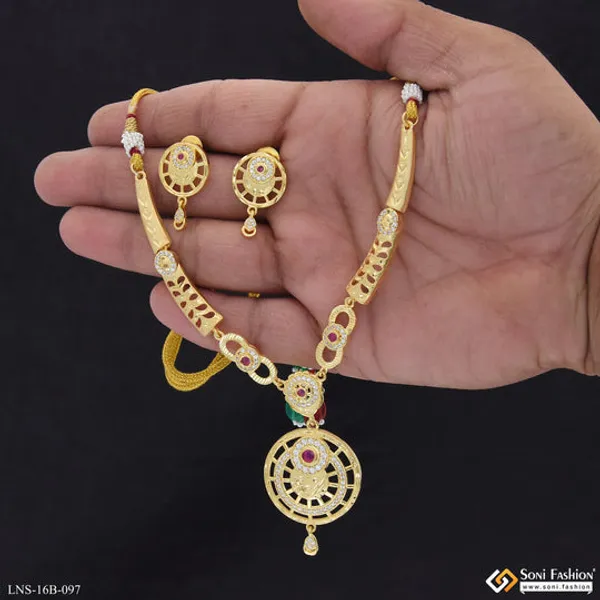 Gorgeous_Design_Gold_Plated_Necklace_Set_For_Women_Style_B097