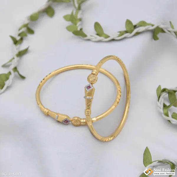 1_Gram_Gold_Plated_Lovely_Design_Bangles_For_Women_Style_A043