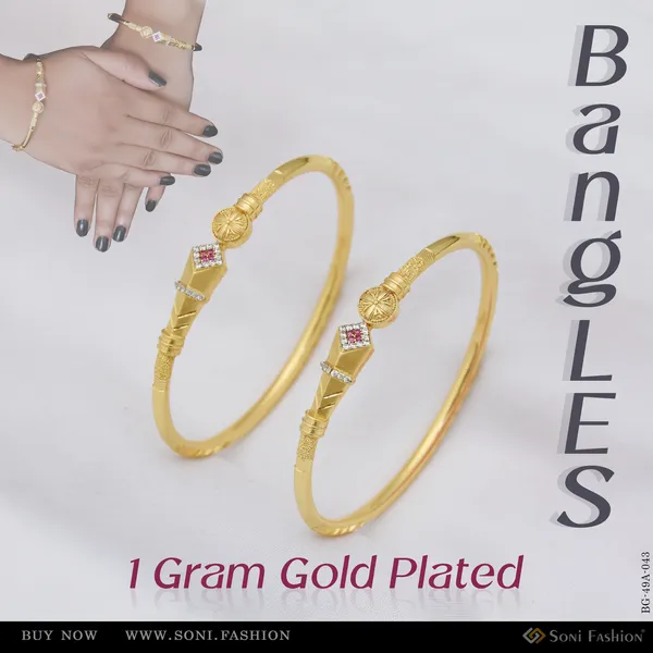 1_Gram_Gold_Plated_Lovely_Design_Bangles_For_Women_Style_A043