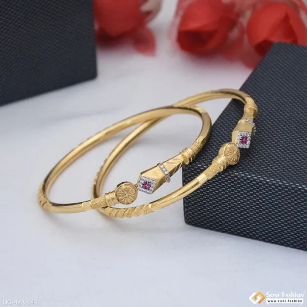 1_Gram_Gold_Plated_Lovely_Design_Bangles_For_Women_Style_A043